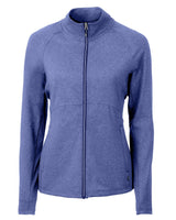 Cutter & Buck Women's Adapt Recycled Soft Knit Stretch Heathered Full Zip Jacket-1