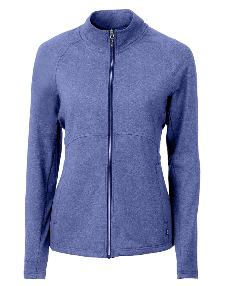Cutter & Buck Women's Adapt Recycled Soft Knit Stretch Heathered Full Zip Jacket-2