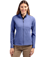 Cutter & Buck Women's Adapt Recycled Soft Knit Stretch Heathered Full Zip Jacket-4