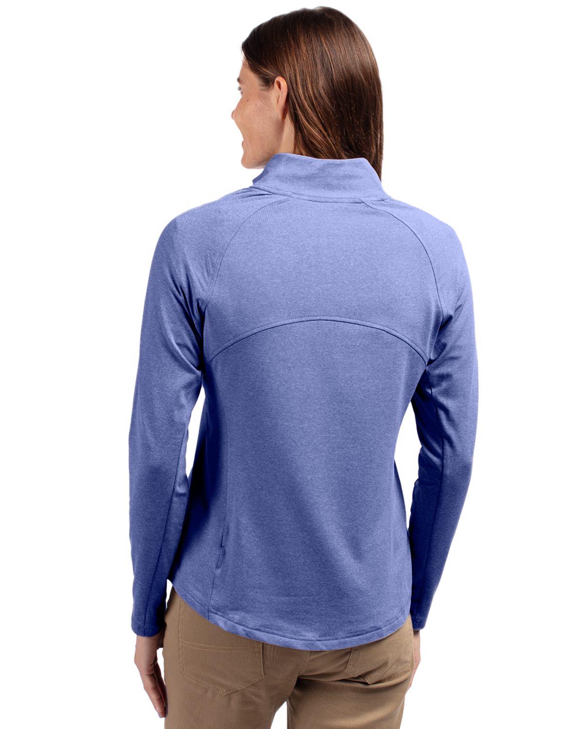 Cutter & Buck Women's Adapt Recycled Soft Knit Stretch Heathered Full Zip Jacket-5