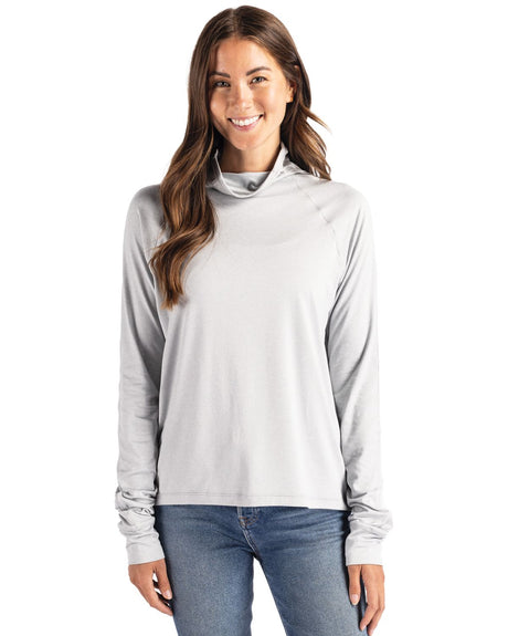 Cutter & Buck Women's Coastline Recycled Double Peached Funnel Neck Pullover-1