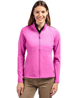 Cutter & Buck Women's Adapt Recycled Soft Knit Stretch Heathered Full Zip Jacket-2