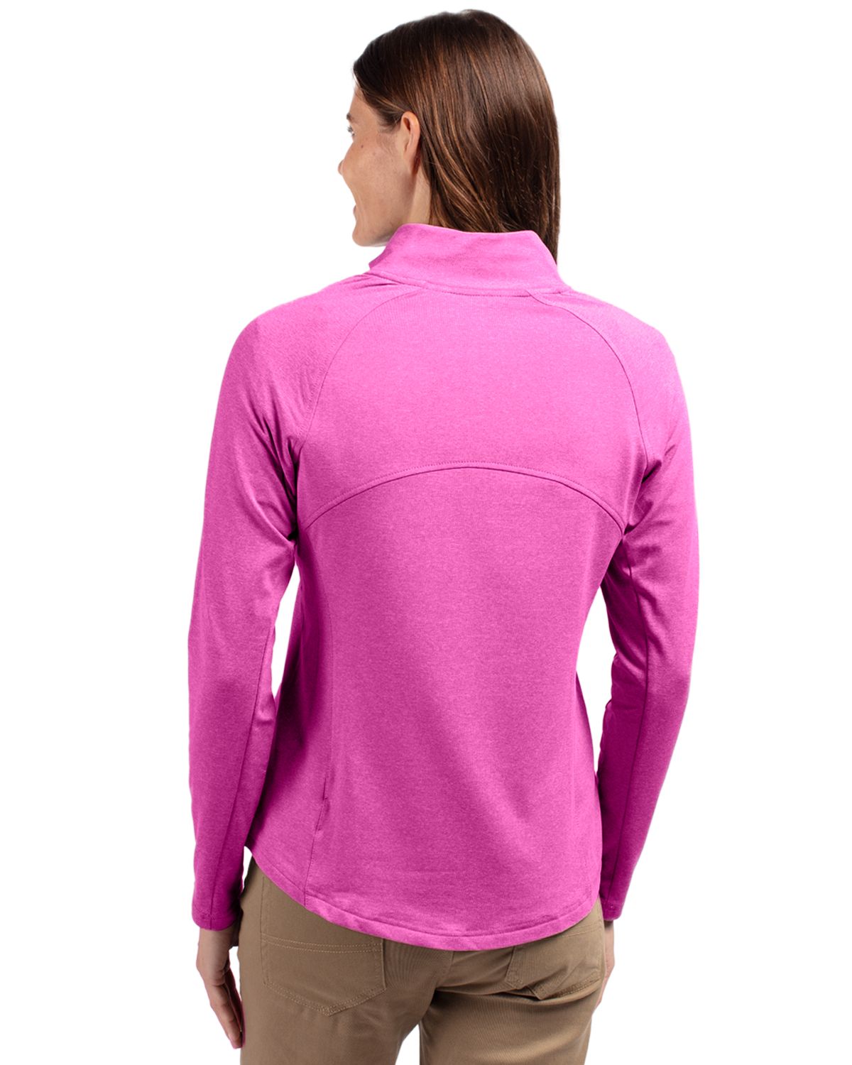 Cutter & Buck Women's Adapt Recycled Soft Knit Stretch Heathered Full Zip Jacket-3