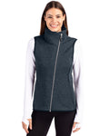 Cutter & Buck Women's Mainsail Sweater-Knit Full Zip Asymmetrical Vest-1