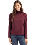 Cutter & Buck Women's Coastline Recycled Double Peached Funnel Neck Pullover-1
