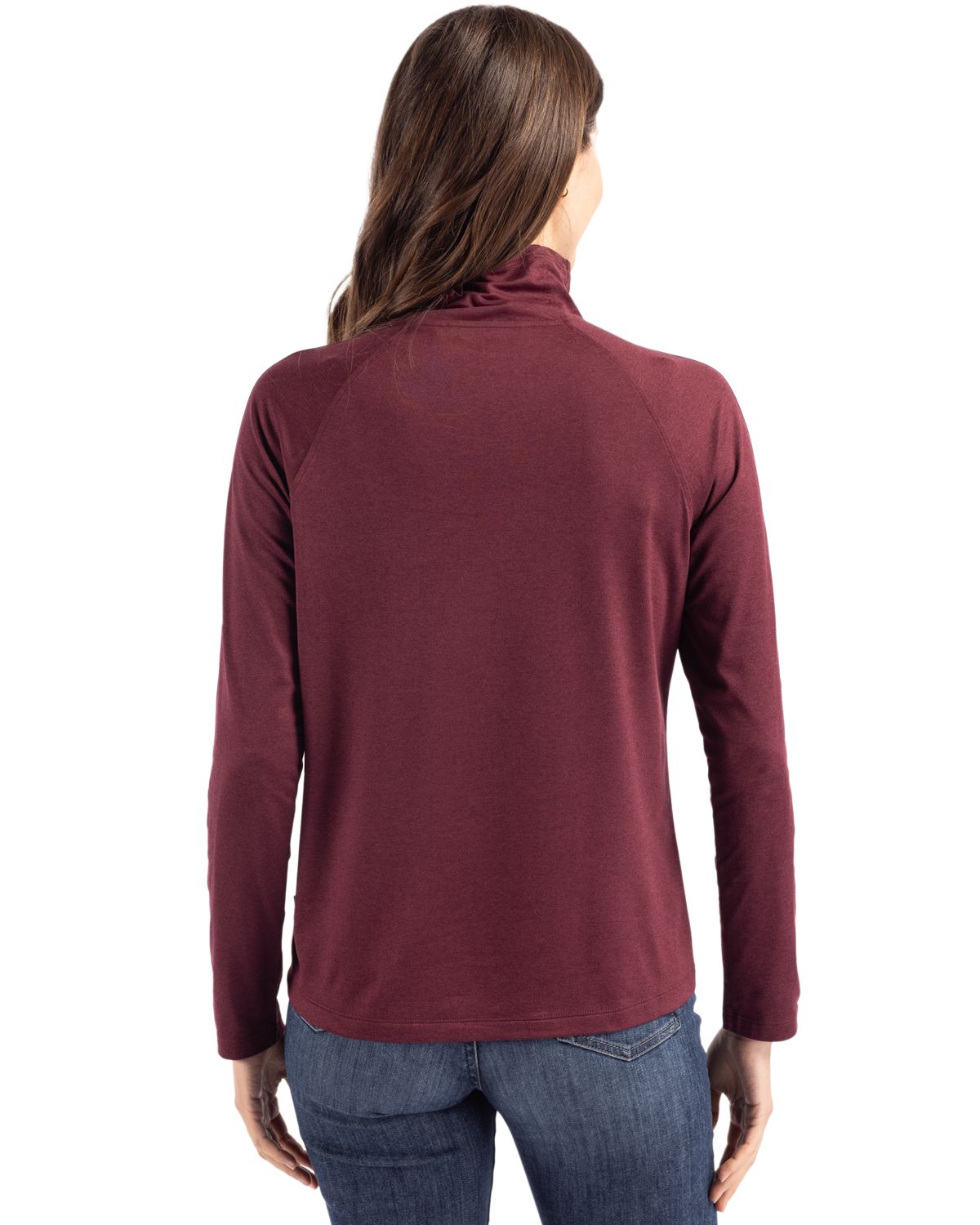 Cutter & Buck Women's Coastline Recycled Double Peached Funnel Neck Pullover-2