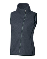 Cutter & Buck Women's Mainsail Sweater-Knit Full Zip Asymmetrical Vest-5