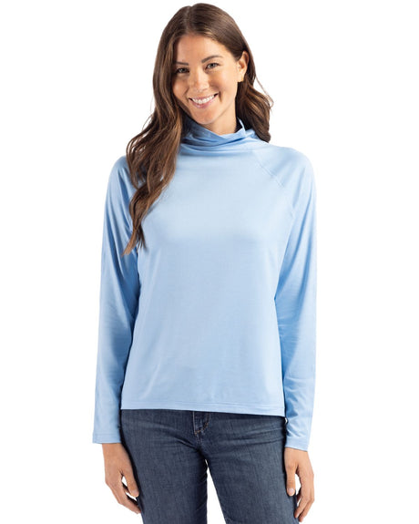 Cutter & Buck Women's Coastline Recycled Double Peached Funnel Neck Pullover-1