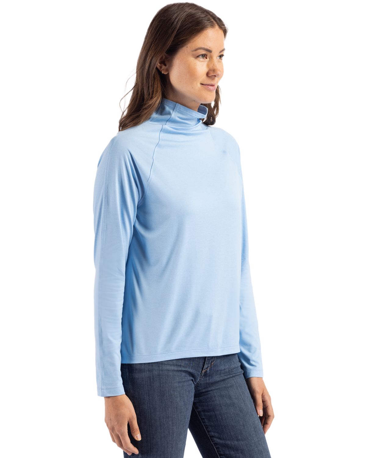 Cutter & Buck Women's Coastline Recycled Double Peached Funnel Neck Pullover-3