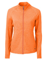 Cutter & Buck Women's Adapt Recycled Soft Knit Stretch Heathered Full Zip Jacket-1