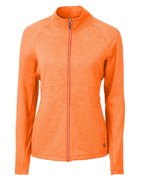 Cutter & Buck Women's Adapt Recycled Soft Knit Stretch Heathered Full Zip Jacket-1