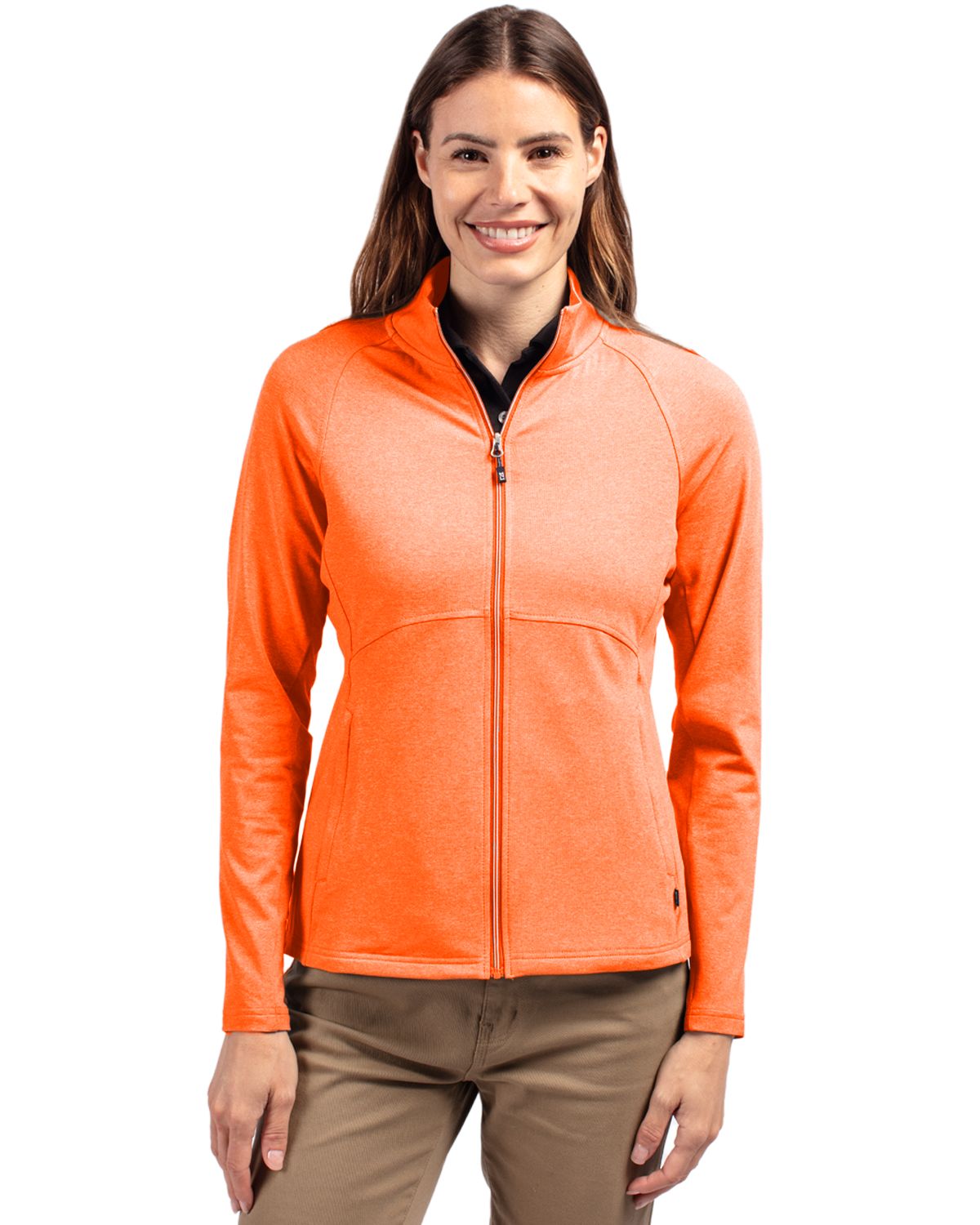 Cutter & Buck Women's Adapt Recycled Soft Knit Stretch Heathered Full Zip Jacket-5