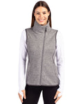 Cutter & Buck Women's Mainsail Sweater-Knit Full Zip Asymmetrical Vest-1