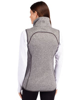 Cutter & Buck Women's Mainsail Sweater-Knit Full Zip Asymmetrical Vest-2