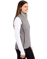 Cutter & Buck Women's Mainsail Sweater-Knit Full Zip Asymmetrical Vest-3