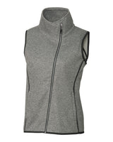 Cutter & Buck Women's Mainsail Sweater-Knit Full Zip Asymmetrical Vest-1