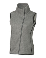 Cutter & Buck Women's Mainsail Sweater-Knit Full Zip Asymmetrical Vest-6