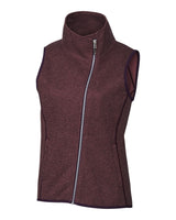 Cutter & Buck Women's Mainsail Sweater-Knit Full Zip Asymmetrical Vest-5