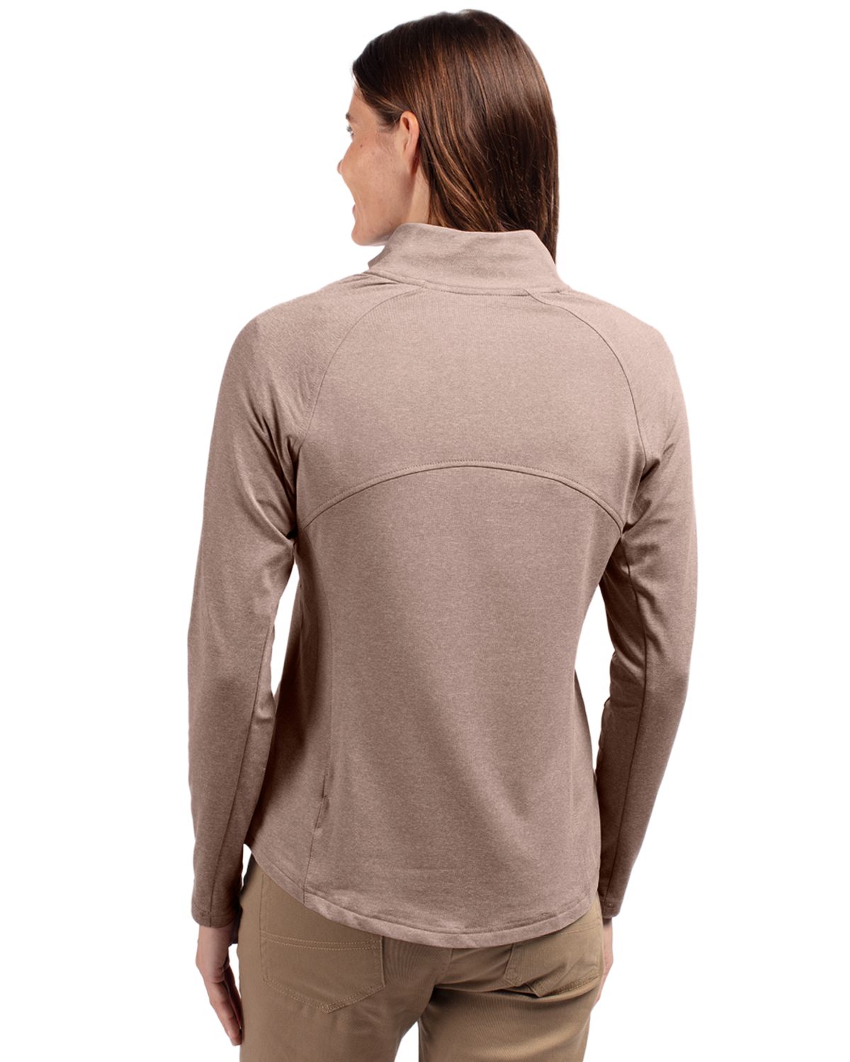 Cutter & Buck Women's Adapt Recycled Soft Knit Stretch Heathered Full Zip Jacket-2