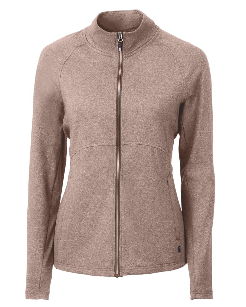 Cutter & Buck Women's Adapt Recycled Soft Knit Stretch Heathered Full Zip Jacket-5