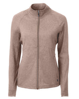 Cutter & Buck Women's Adapt Recycled Soft Knit Stretch Heathered Full Zip Jacket-5