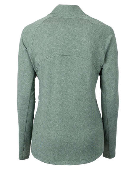 Cutter & Buck Women's Adapt Recycled Soft Knit Stretch Heathered Full Zip Jacket-1