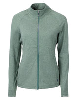 Cutter & Buck Women's Adapt Recycled Soft Knit Stretch Heathered Full Zip Jacket-2