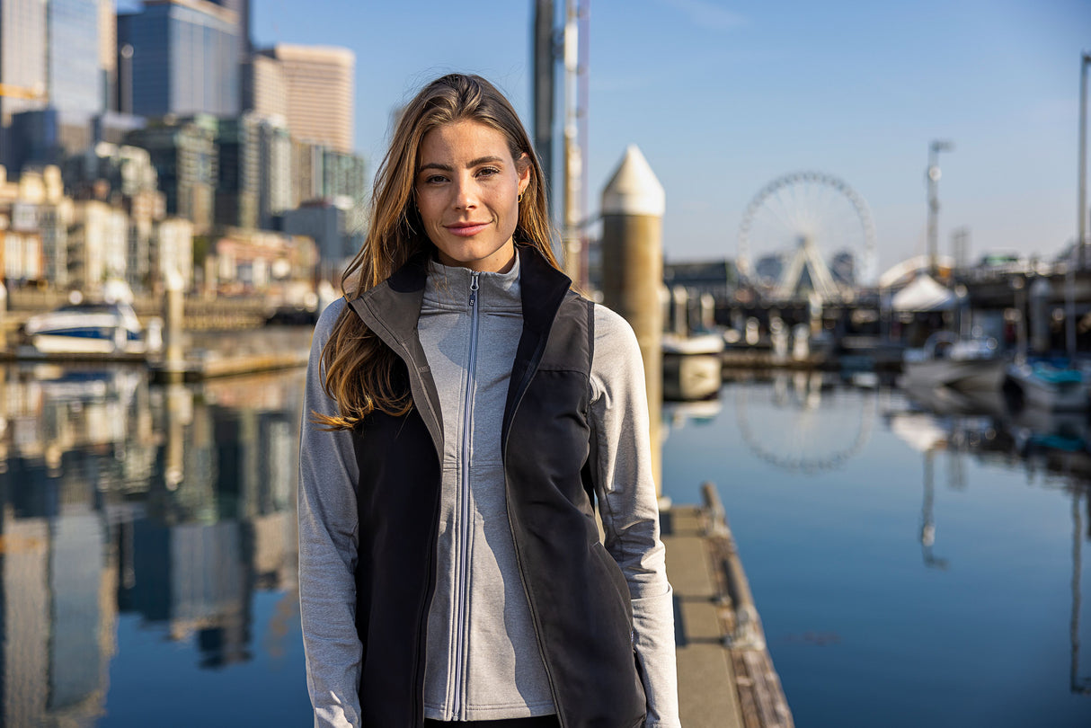 Cutter & Buck Women's Adapt Recycled Soft Knit Stretch Heathered Full Zip Jacket-5