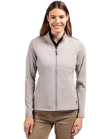 Cutter & Buck Women's Adapt Recycled Soft Knit Stretch Heathered Full Zip Jacket-9