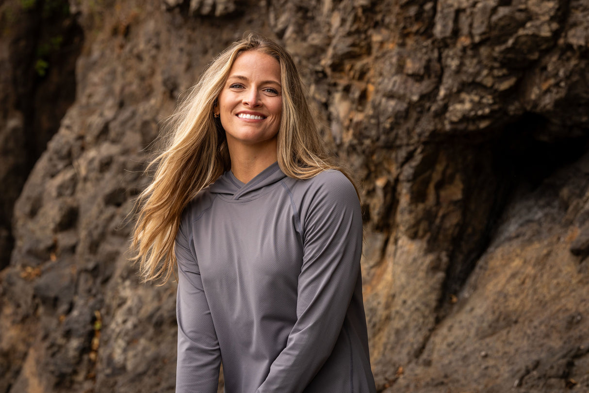 Cutter & Buck Women's Prospect Recycled Featherlight Stretch Hooded Pullover-1