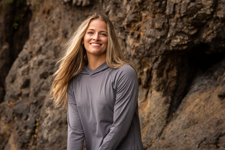 Cutter & Buck Women's Prospect Recycled Featherlight Stretch Hooded Pullover-1