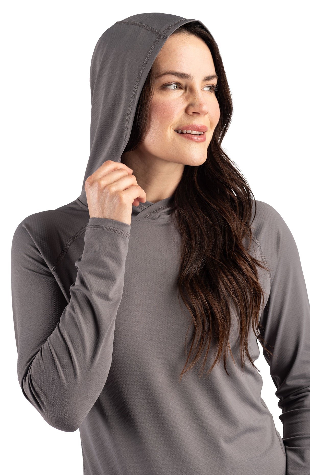 Cutter & Buck Women's Prospect Recycled Featherlight Stretch Hooded Pullover-14