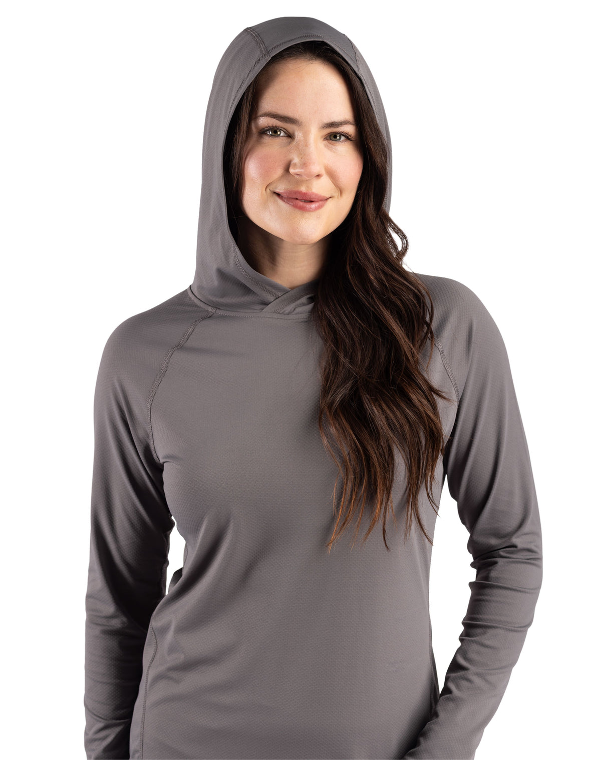 Cutter & Buck Women's Prospect Recycled Featherlight Stretch Hooded Pullover-17