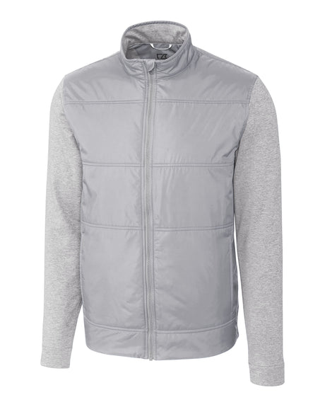 Cutter & Buck Men's Stealth Recycled Hybrid Quilted Windbreaker Jacket-1