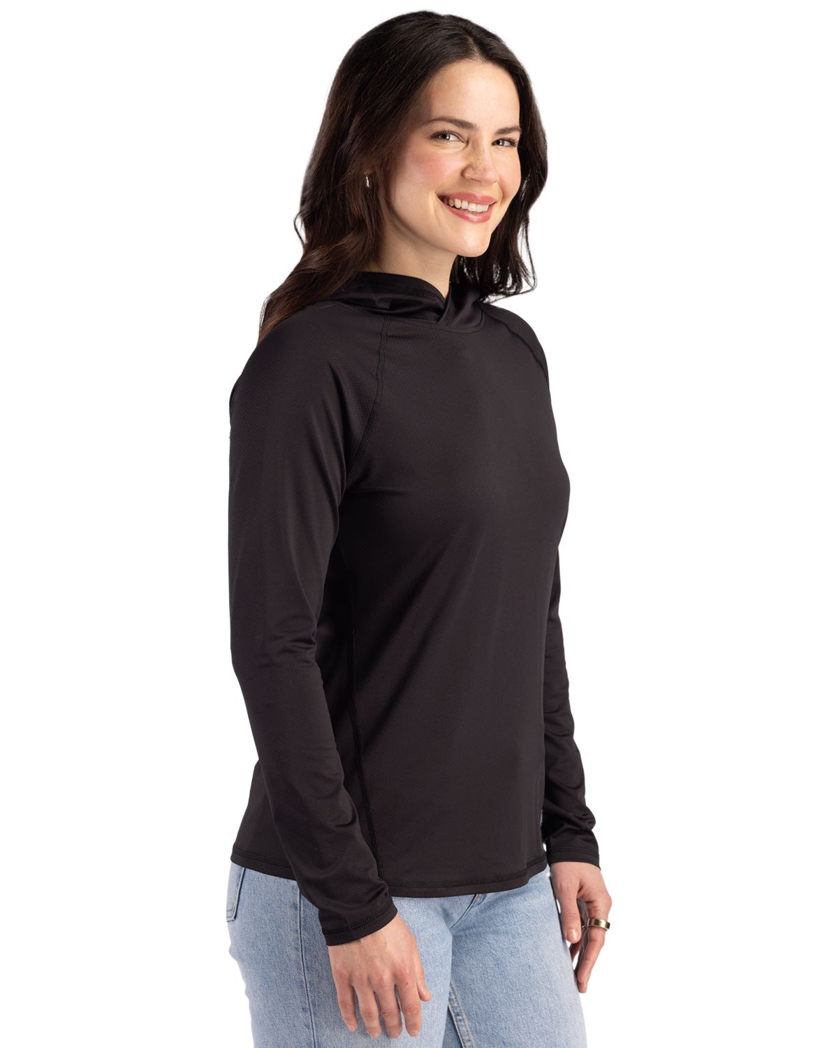 Cutter & Buck Women's Prospect Recycled Featherlight Stretch Hooded Pullover-6