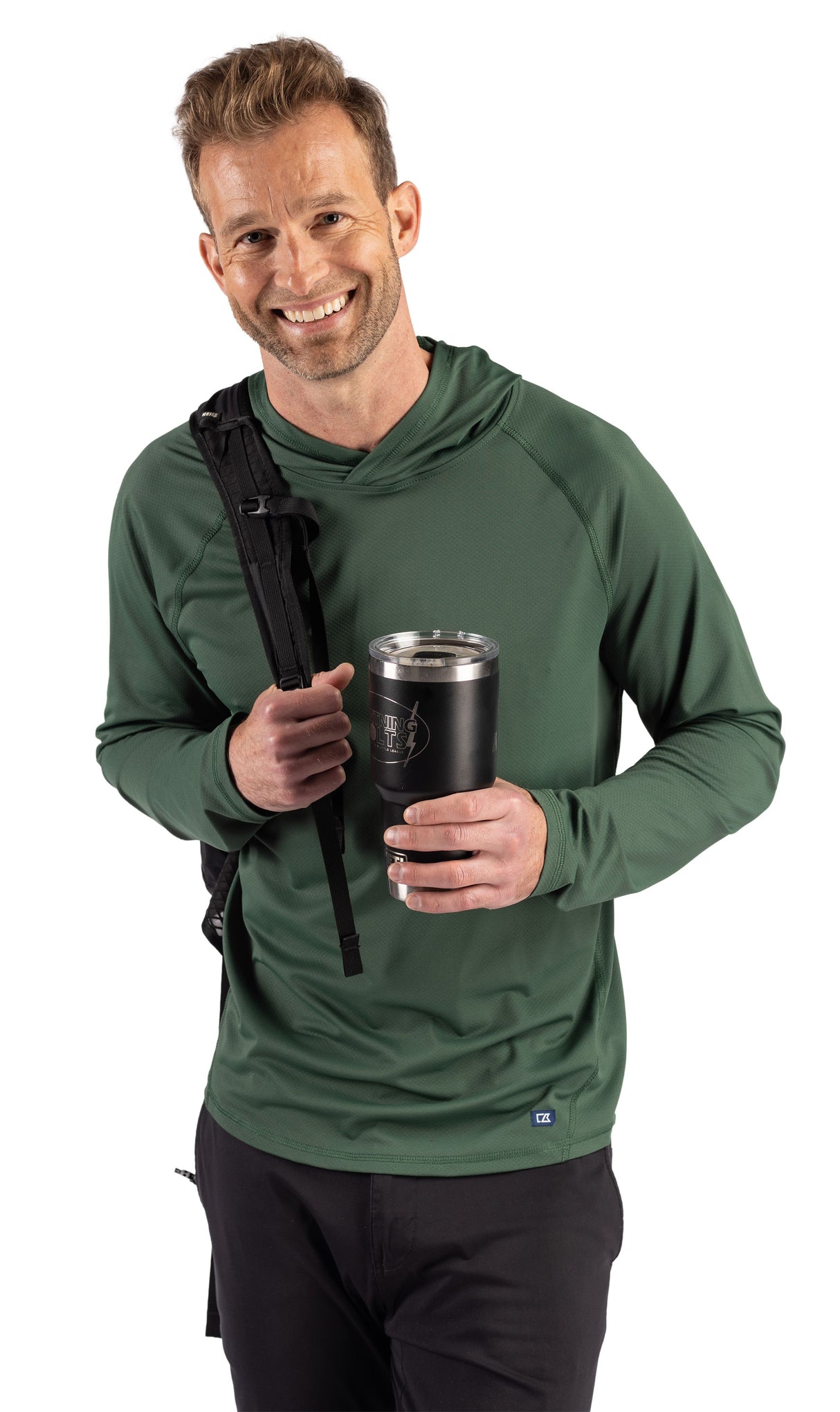 Cutter & Buck Men's Prospect Recycled Featherlight Stretch Hooded Pullover-7