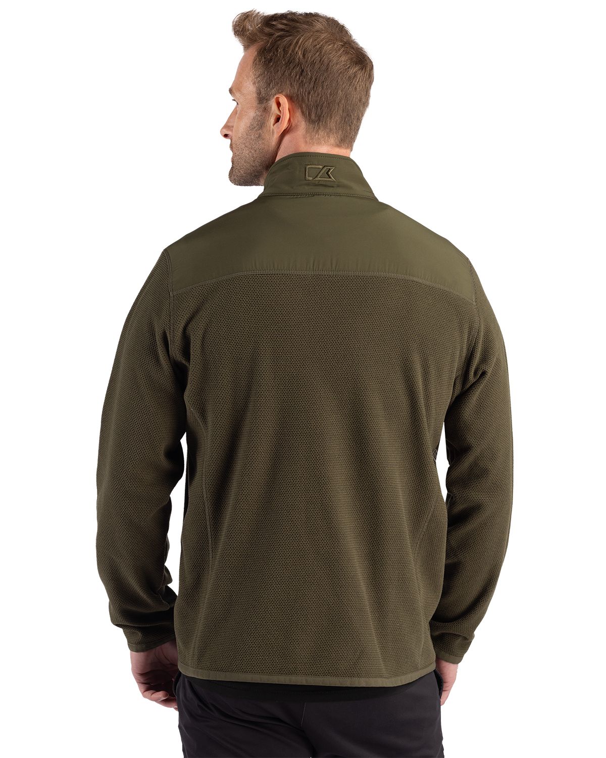 Cutter & Buck Men's Hunts Point Recycled Fleece Hybrid Full Zip Jacket-2