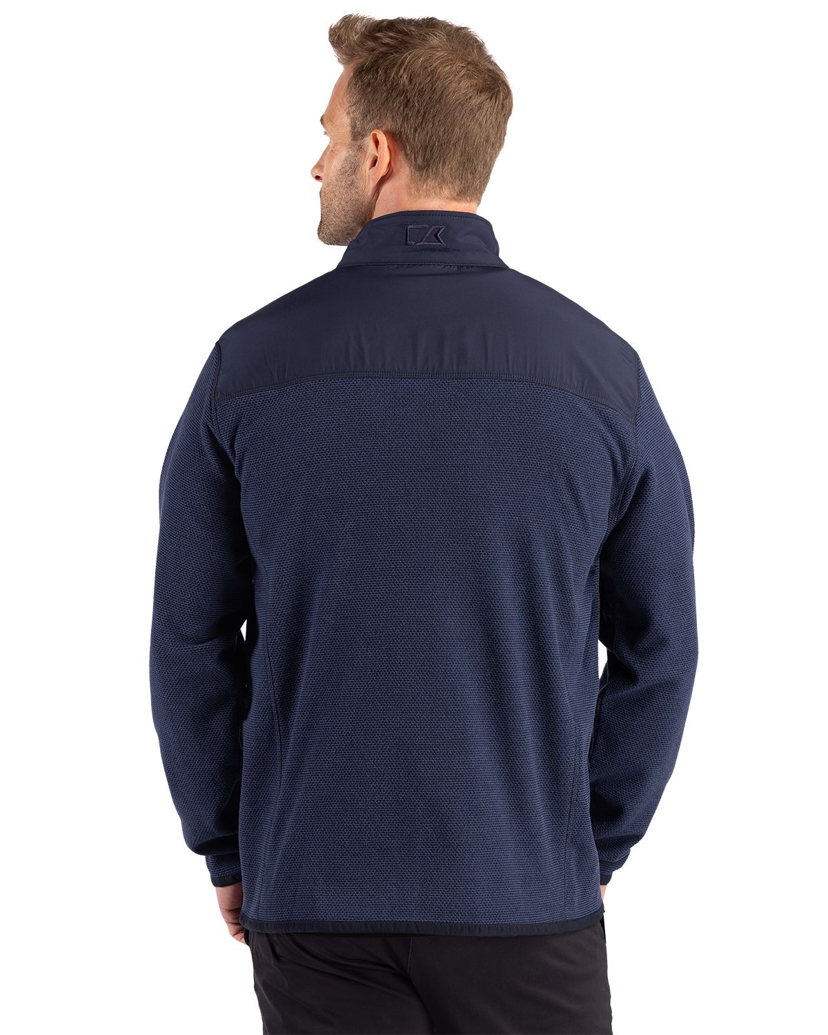 Cutter & Buck Men's Hunts Point Recycled Fleece Hybrid Full Zip Jacket-2
