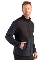 Cutter & Buck Men's Hunts Point Recycled Fleece Hybrid Full Zip Jacket-3