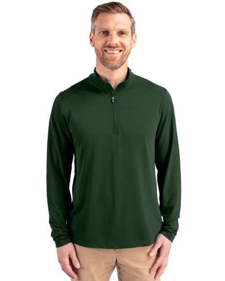 Cutter & Buck Men's Virtue Recycled Featherlight Pique Quarter Zip Pullover-1