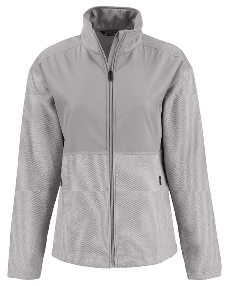 Cutter & Buck Women's Hunts Point Recycled Fleece Hybrid Full Zip Jacket-1