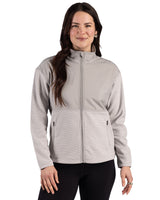 Cutter & Buck Women's Hunts Point Recycled Fleece Hybrid Full Zip Jacket-4