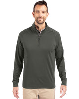 Cutter & Buck Men's Adapt Recycled Soft Knit Stretch Quarter Zip Pullover Mens Apparel Sweatshirts & Fleece
