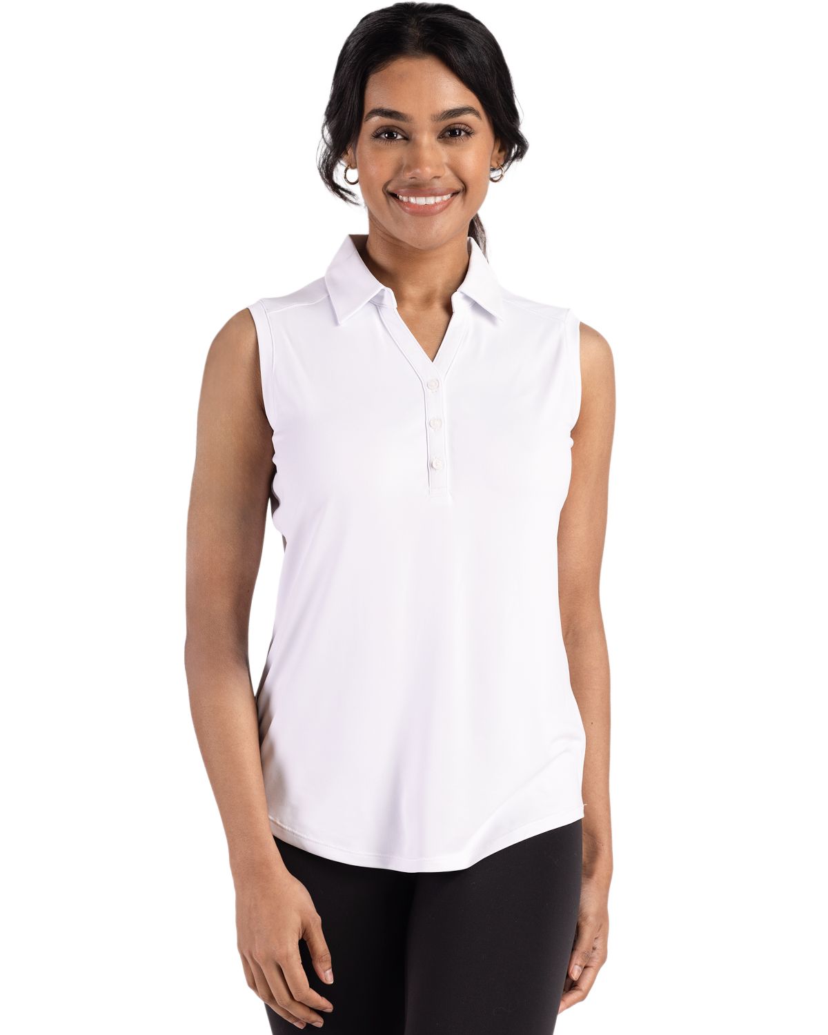 Cutter & Buck Women's Forge Recycled Four-Way Stretch Sleeveless Polo Womens Apparel Shirts & Tops