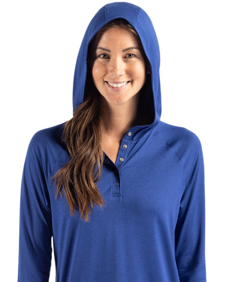 Cutter & Buck Women's Coastline Recycled Double Peached Hooded Pullover Womens Apparel Sweatshirts & Fleece