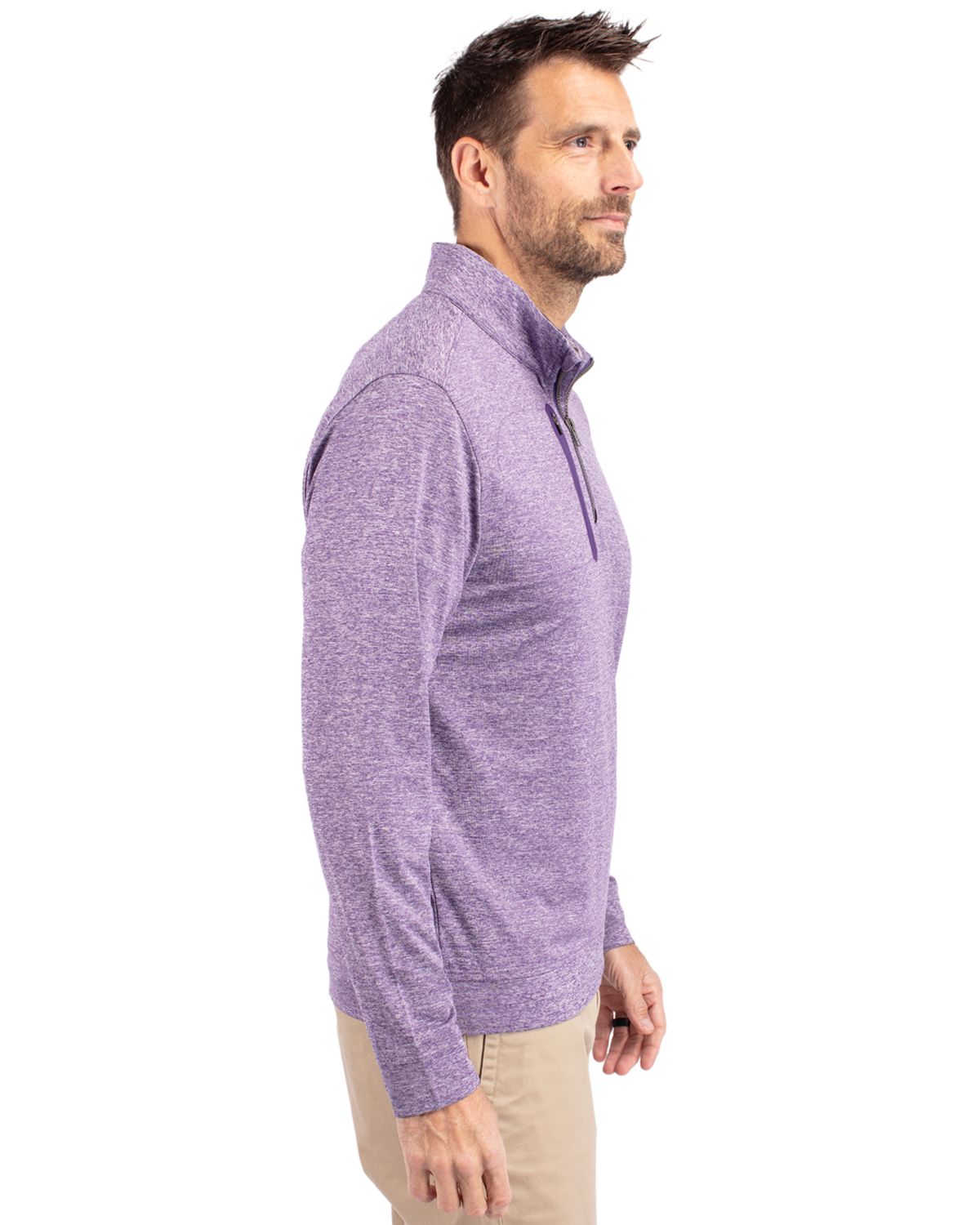 Cutter & Buck Men's Stealth Heathered Quarter Zip-4