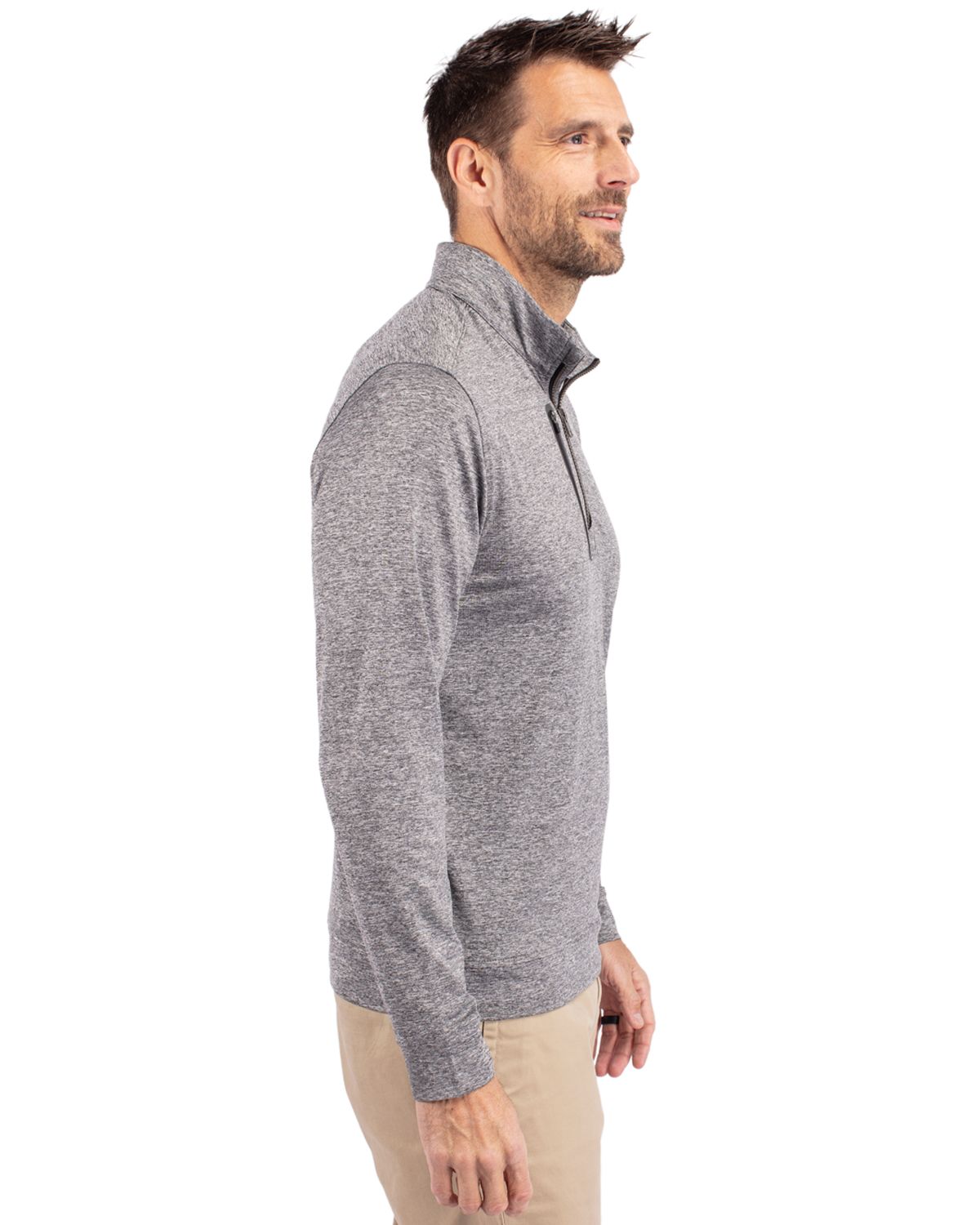 Cutter & Buck Men's Stealth Heathered Quarter Zip-6