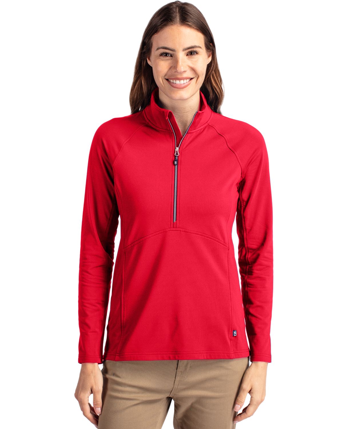 Cutter & Buck Women's Adapt Recycled Soft Knit Stretch Half Zip Pullover-6