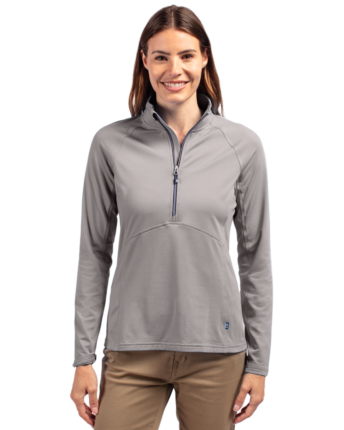 Cutter & Buck Women's Adapt Recycled Soft Knit Stretch Half Zip Pullover-5