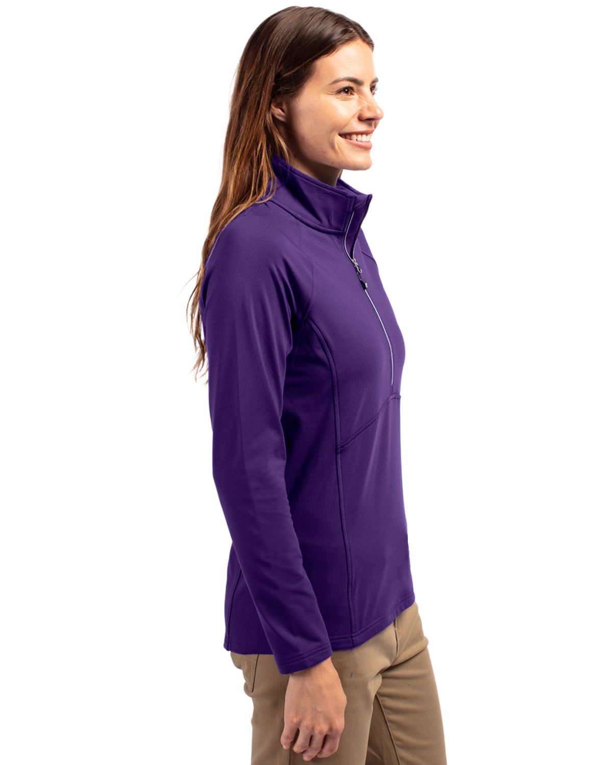 Cutter & Buck Women's Adapt Recycled Soft Knit Stretch Half Zip Pullover-3